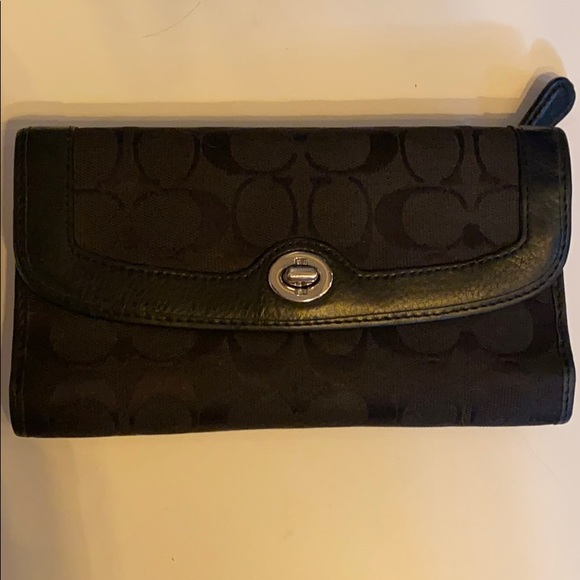 Coach Handbags - Coach Black Trifold Wallet